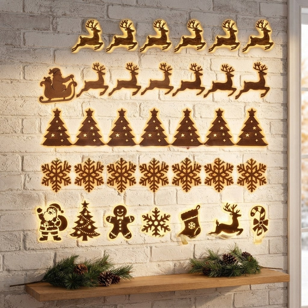 Christmas Glow Wall Silhouette Lights